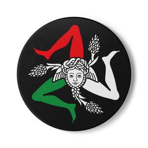 Trinacria Ceramic Coaster: Sicilian Heritage Kitchen Decor
