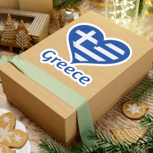 Greek Sticker, Greece Flag Kiss-Cut Stickers, Greek Sticker for laptop, gift for her, gift for him, Greek water bottle sticker, Phone case