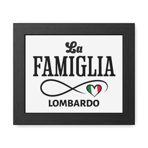 Italian Family Framed Poster, La Famiglia Wall Art, Personalized Housewarming Gift, Mother's Day Decor, Infinity Design, Italian Decor,