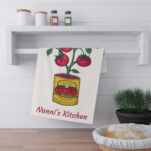 Nonni&#39;s Kitchen Tea Towels, Personalized Vintage Italian Design, Perfect for Home Cooking, Kitchen Decor, Gift for Italy Housewarming