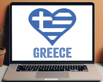 Grekiskt flagghjärta: Grekland SVG PNG Clipart (digital nedladdning)