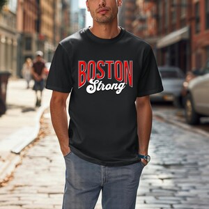 Boston Strong Unisex Garment-Dyed T-Shirt, Casual Wear Boston Marathon Gift for Sports Fans Comfortable Tee Motivational Apparel