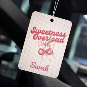 Personalized Cherry Car Air Freshener, Sweetness Overload, Cute Car Decor, Custom Aroma Tag, Gift for Drivers, Dashboard Decoration