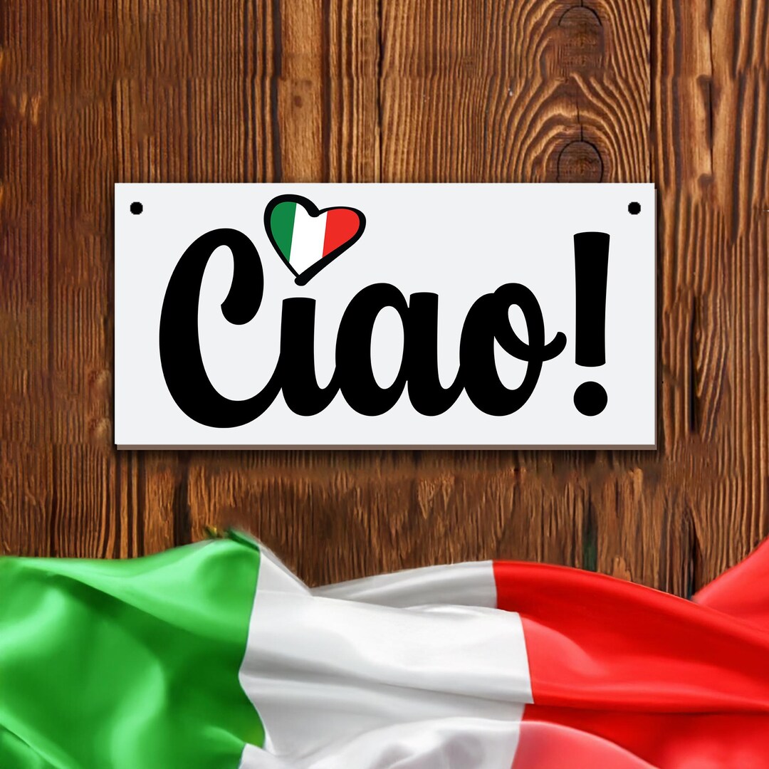 Italian Wall Art, Ciao Wood Sign for Home Decor, Italian Flag Rustic ...