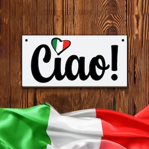 Italian Wall Art, Ciao Wood Sign for Home Decor, Italian Flag Rustic Wall Sign, Gift for Italy Lover, Italian Kitchen Art Gift