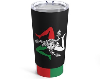 Sicily Trinacria Tumbler: Italian Flag Stainless Steel 20oz