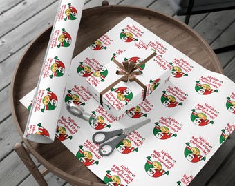 Italian Baby's First Christmas Gift Wrap Paper | Holiday Wrapping Paper