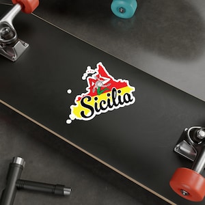 Sicilia Sticker, Italian Flag Sticker, Sicily Sticker, Sicilian Trinacria, Sicilia Kiss-Cut Vinyl Decals, Sicily decal for laptop, phone