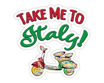 Take Me To Italy Sticker: Italian Scooter Vinyl Decal