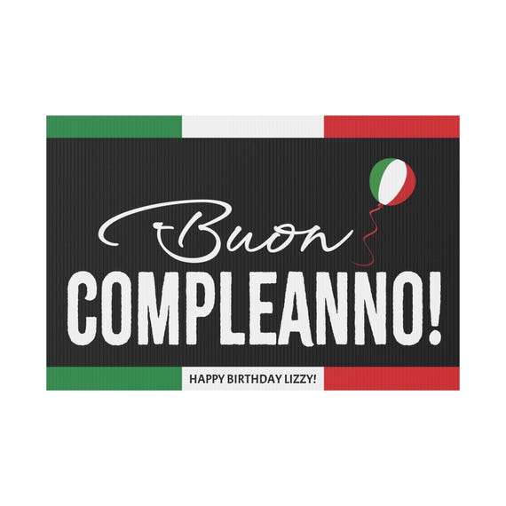 Buon Compleanno Yard Sign: Italian Flag Birthday Party Decor - Etsy