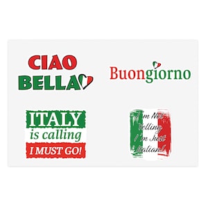 Italia Hojas de pegatinas italianas Bandera italiana Ciao Buongiorno regalo
