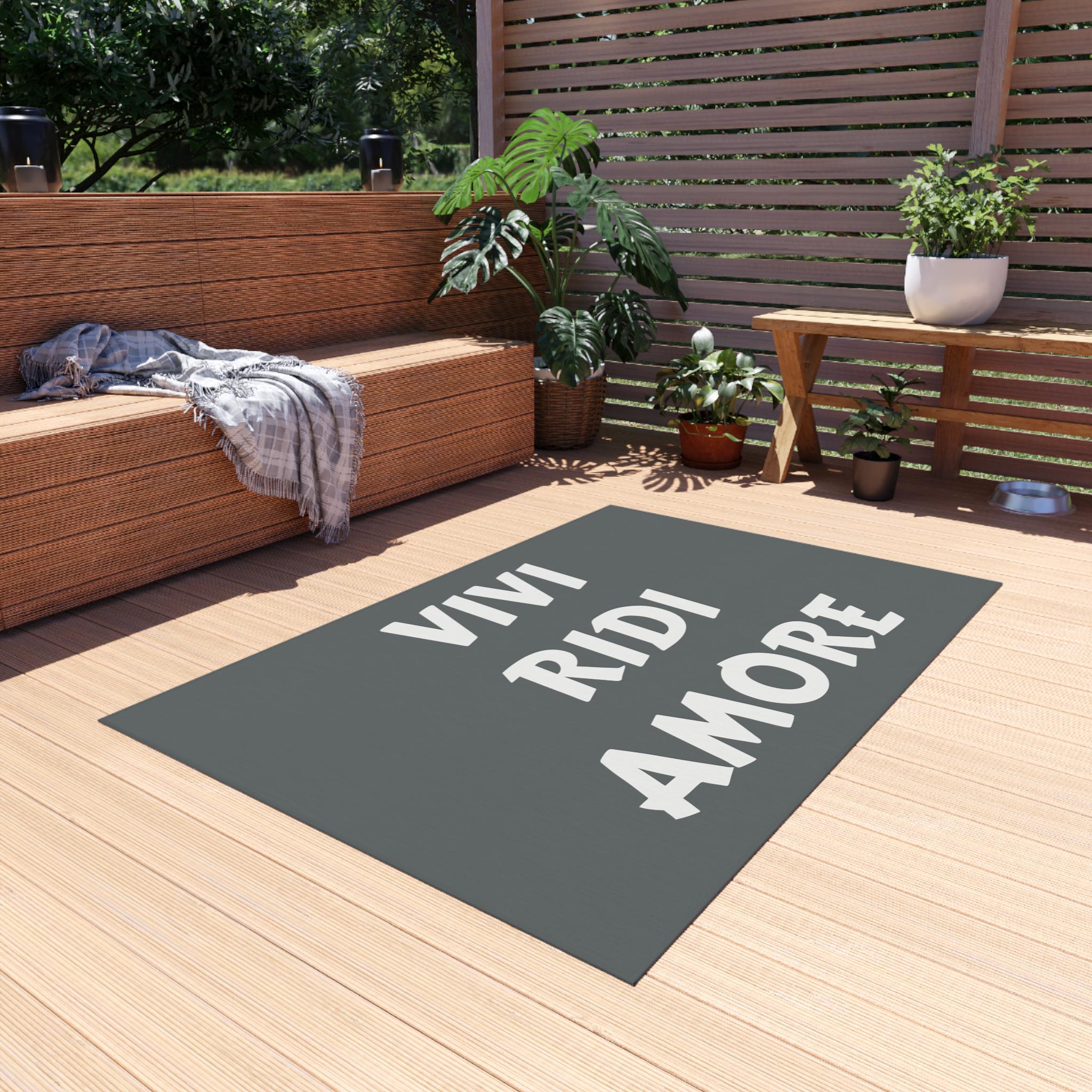 Italian 'vivi Ridi Amore' Outdoor Rug: Live Laugh Love Home Decor
