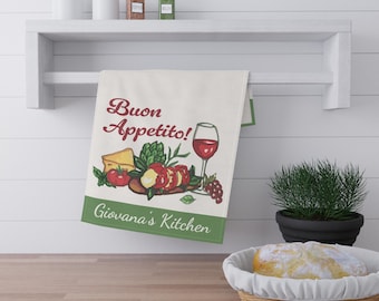 Torchon Buon Appetito : décoration de cuisine italienne rustique