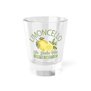 Limoncello Shot Glass, Cocktail Glasses, Italian Drinkware, Barware Gift, Italian Lemon Themed Shot Glass, Party Favors