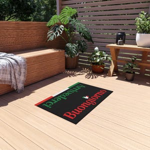 Alfombra con bandera italiana de Buongiorno, alfombra para exteriores/alfombrilla para puerta de entrada imagen 4
