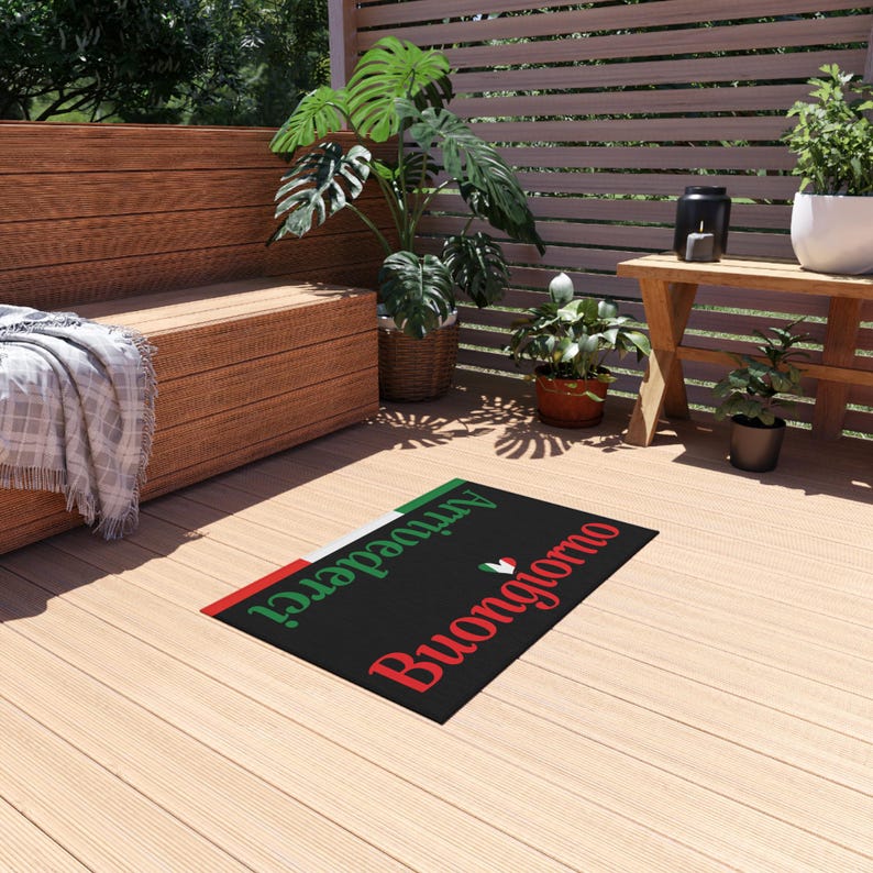 Alfombra con bandera italiana de Buongiorno, alfombra para exteriores/alfombrilla para puerta de entrada imagen 4