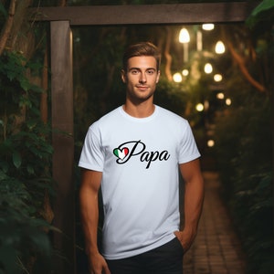 Italienisches Papa Tshirt, Italien Herz Tshirt, italienische Flagge, Italia Tee, Papa Geschenk, Unisex Softstyle T-Shirt, italienisches Geschenk für ihn, Geschenk des Vaters
