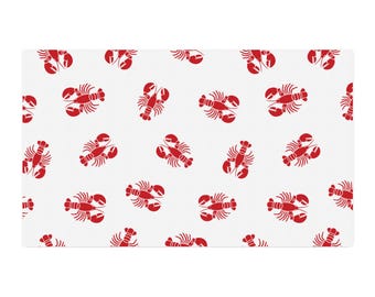 Lobster Pattern Fabric, Coastal Decor, DIY Sewing, Beach-themed Projects, Quilting Fabric, Summer Crafts