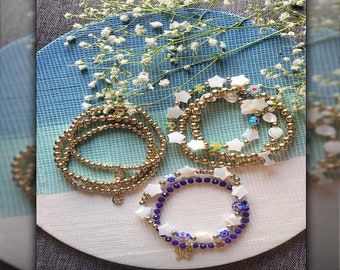 Golden Sapphire Color Rocks and Stylish Elegant Materials! Handmade Bisuterie and Jewerly for Summer