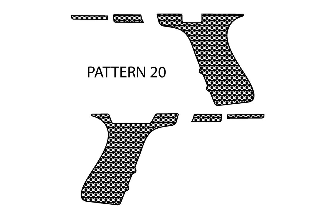 Laser Engraving Stippling Template for Glock 19 Frame Pattern 20 Left ...