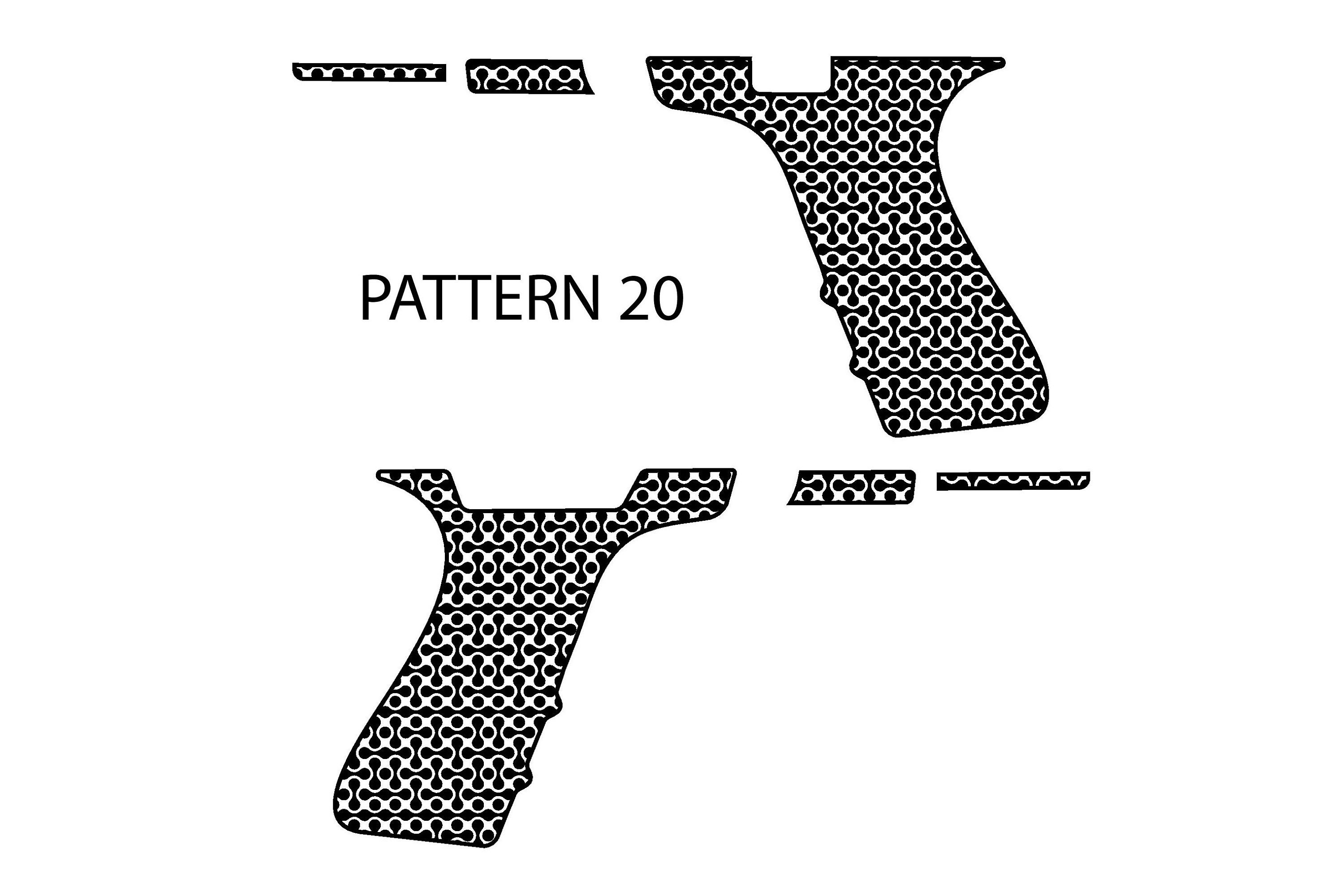 Laser Engraving Stippling Template for Glock 19 Frame Pattern 20 Left