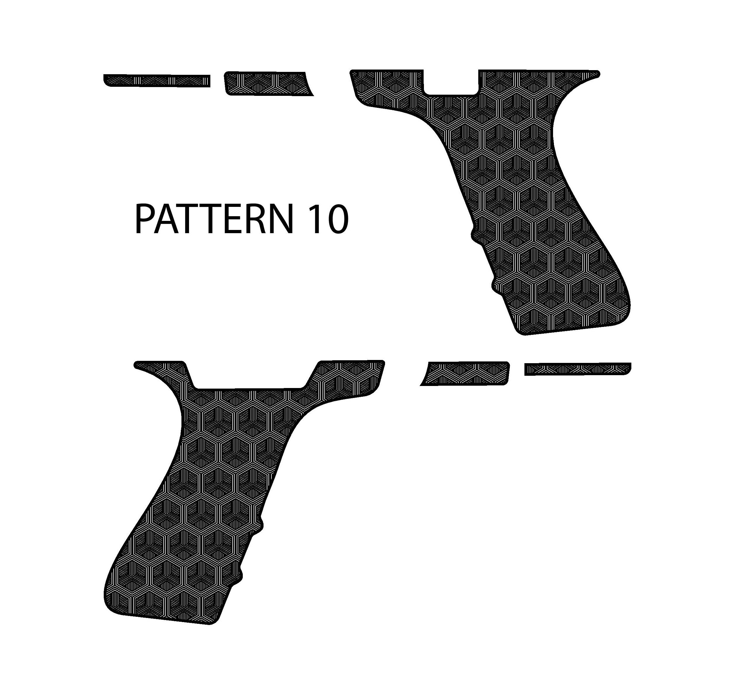 Laser Engraving Stippling Template for Glock 19 Frame Pattern 10 Left