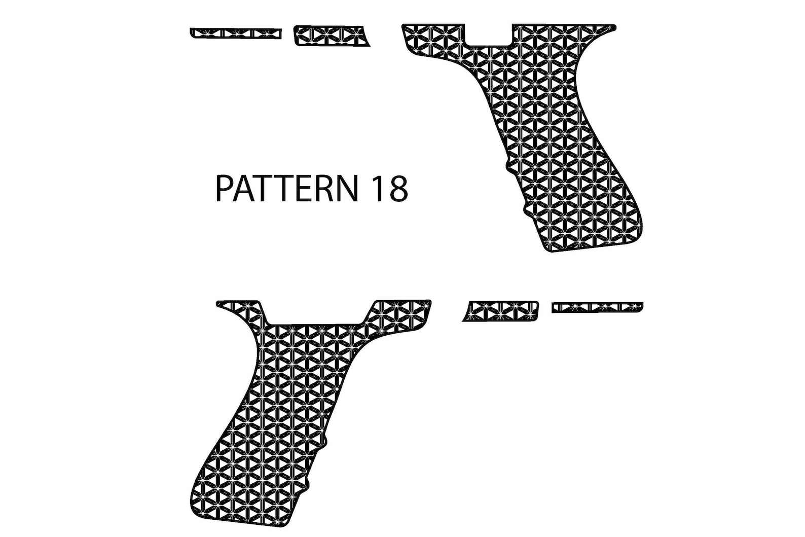 Laser Engraving Stippling Template for Glock 19 Frame Pattern 18 Left