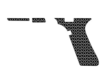 Lasergravur Stipple Template Bundle für Glock 19 und 17 Gen 5 Rahmen- Custom Triangle Pattern Combo Pack- Links Rechts