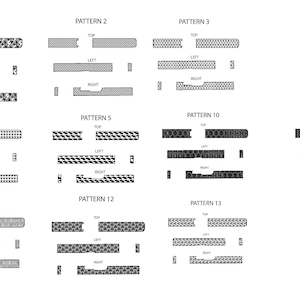 Plantillas de grabado láser para corredera Glock 19: paquete combinado de 10 patrones (arriba, izquierda, derecha)