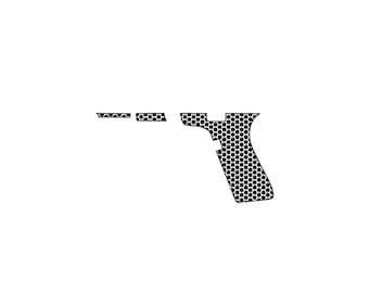 Lasergravur Stipple Template Glock 19 Gen 5 Frame- Hex Muster- Links Rechts