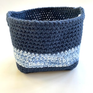 Basket, square blue, 100% cotton