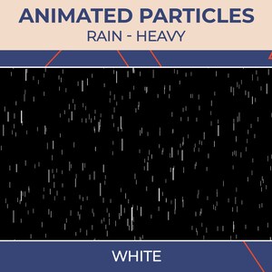 Animated Particles Rain Heavy White / Twitch Stream Add-On / Transparent Overlay