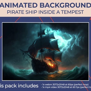 Animierter Piratenschiff Strom Hintergrund - Tempest Loop (Digitaler Download)