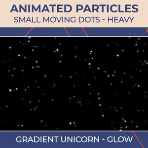 Particules animées Petits points mobiles Heavy Gradient Unicorn Glow / Twitch Stream Add-On / Superposition transparente