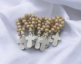 Wooden Rosary Favors: Baptism, Communion, Pocket Rosaries