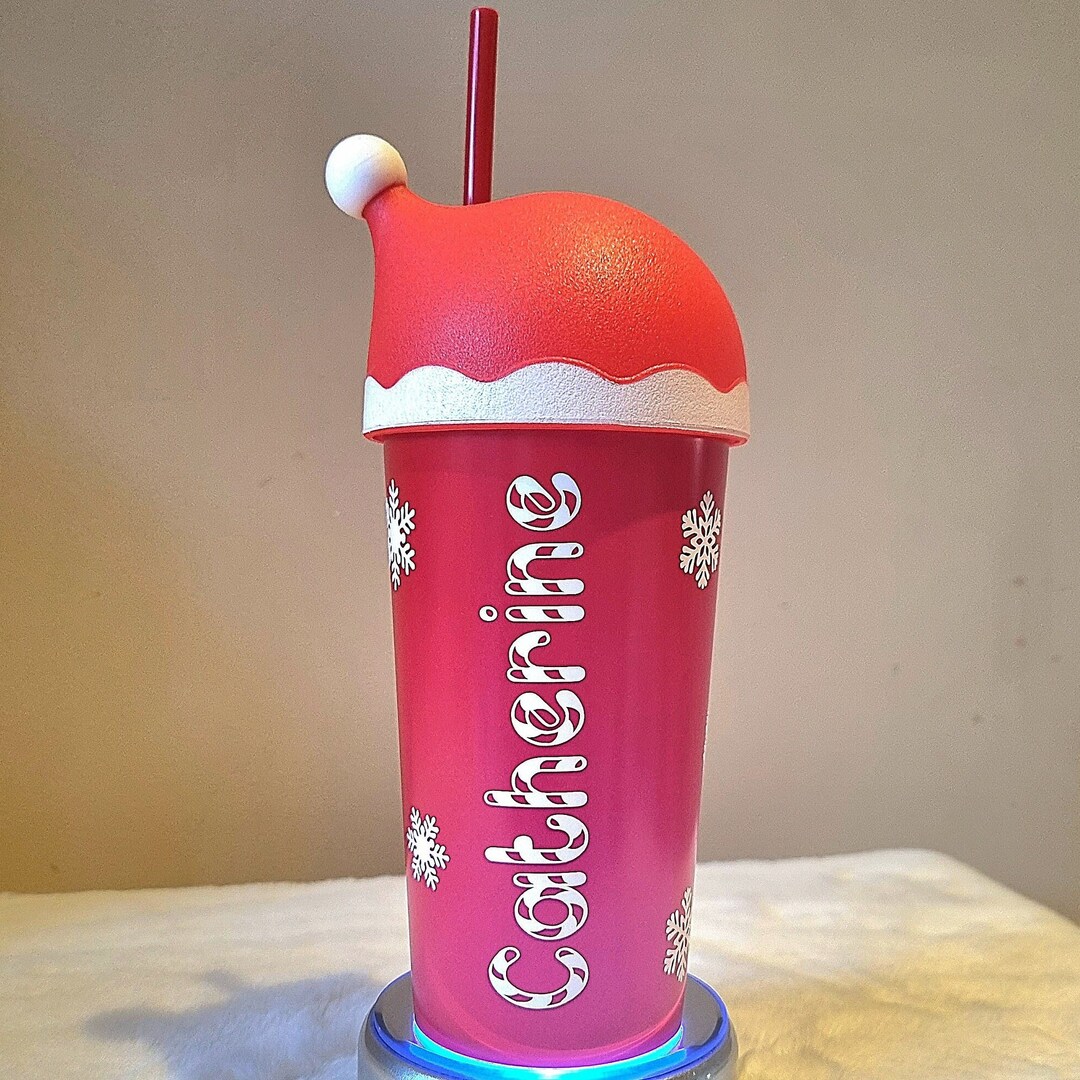 Red Christmas Santa Cup Santa Hat Cup With Straw. Etsy UK
