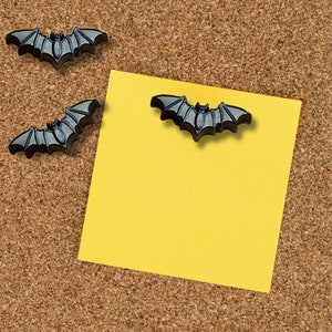 Bat Thumbtacks for Goth Aesthetic | Handmade Resin Push Pins (6) | Alternative Cork Board Decor