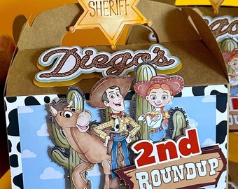 Woodys Roundup Favor Boxes Toy Story Jessie Bullseye Gable Boxes Birthday Rodeo 1st rodeo not my 1st rodeo