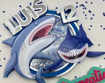 Shark Cake Topper Shark Birthday Decor Ocean Themed Birthday Shark Party Decorations Shark Birthday Party
