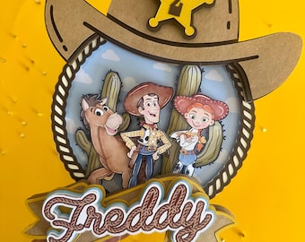 Woodys Roundup Cake Topper Toy Story Birthday Jessie Bullseye party rodeo theme two infinity and beyond 1st rodeo not my 1st rodeo