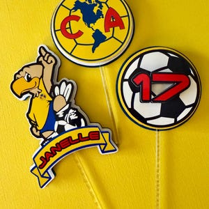 Club America Cake Topper Soccer Cake Topper America Soccer Cake topper Club America Birthday Party Decorations Futbol Cake Topper Bild 9