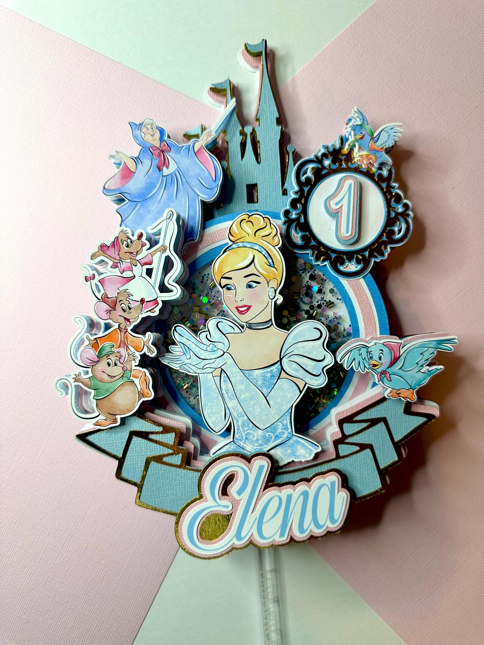 Cinderella Cake Topper Princess Birthday Fairy Godmother Party Decor - Etsy