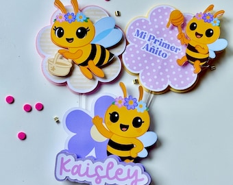 Abejita Chiquitita Cupcake Toppers Little Bee 1st Birthday Party Decorations