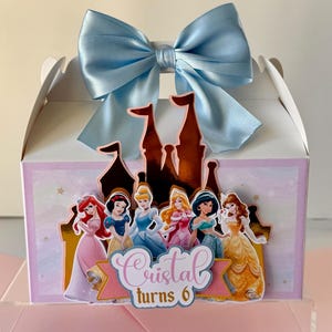 Princess 3D Favor Boxes Snow White Cinderella Aurora Ariel Jasmine Belle Castle birthday party decor gable bags image 10