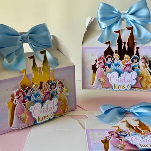 Princess 3D Favor Boxes Snow White Cinderella Aurora Ariel Jasmine Belle Castle birthday party decor gable bags image 7