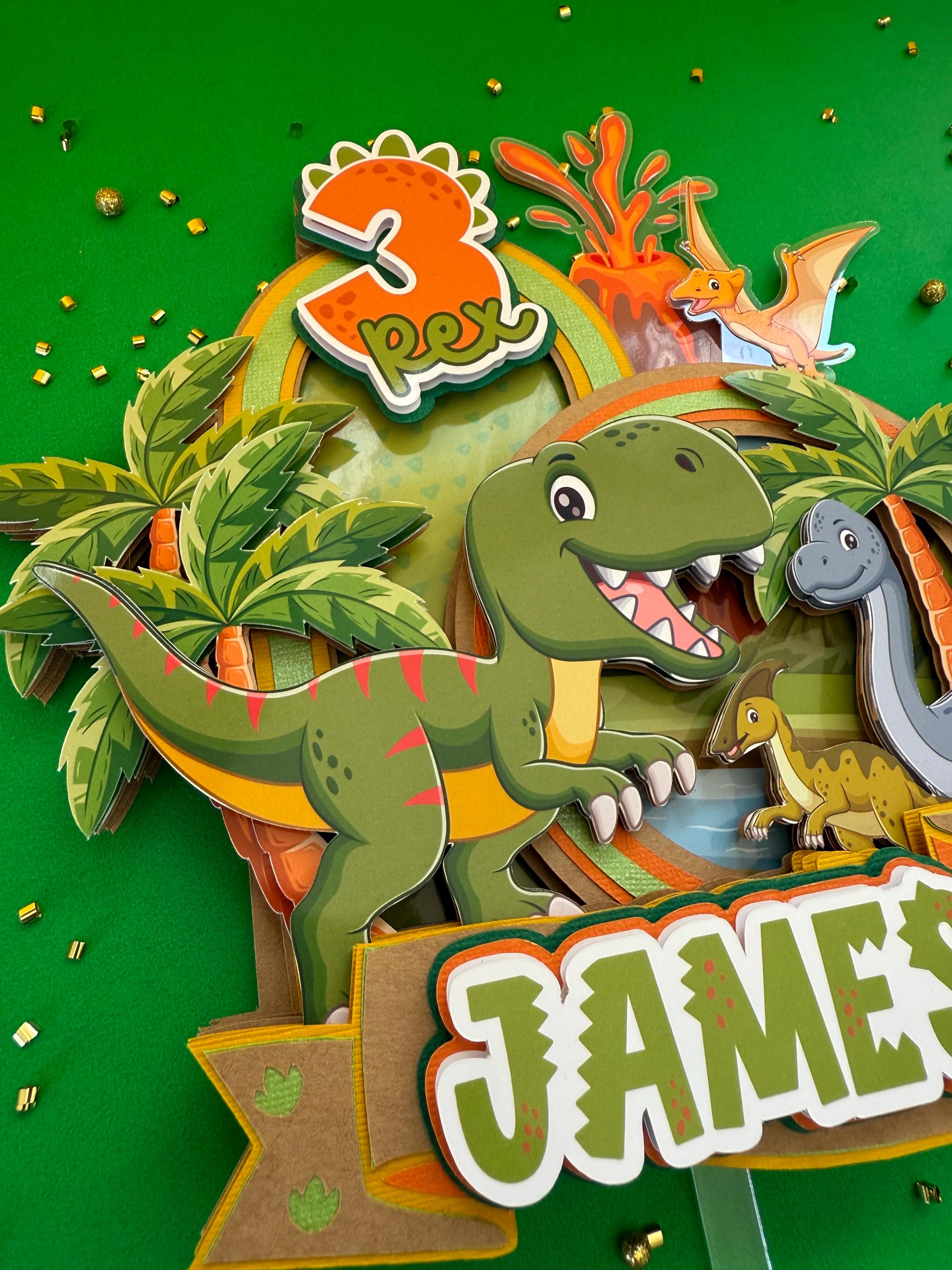 Two Rex Cake Dinosaur Cake Topper Two Rex Three Rex Birthday Party Decorations Dino ...