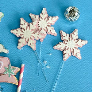 snowflake cupcake toppers | winter 1st birthday | winter onederland party | winter onederland birthday | winter wonderland birthday