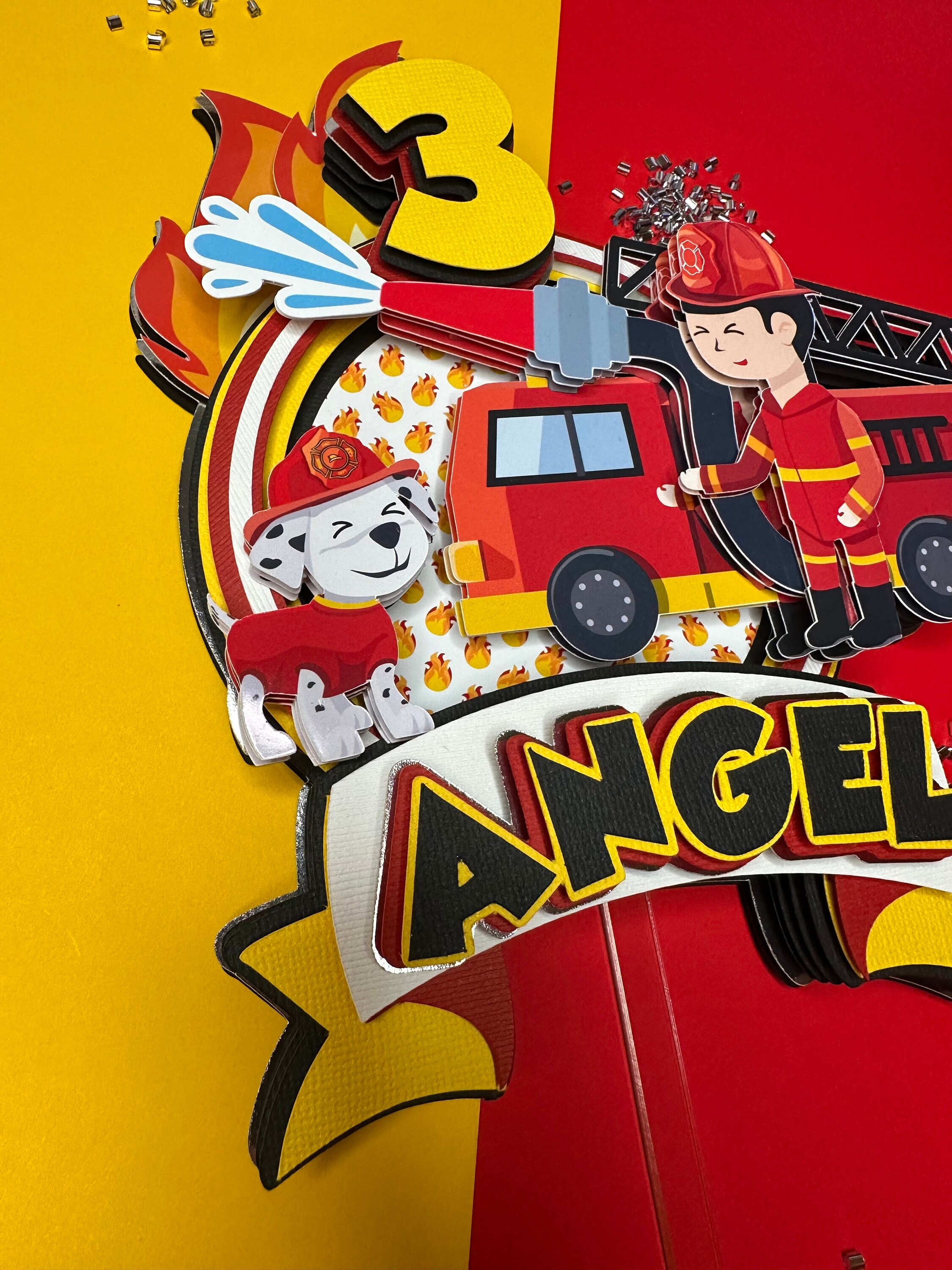 Fire Fighter Topper Fire Truck Cake Topper Fire Fighter Cake Topper Fire Truck Birthday ...