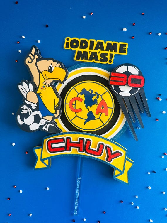 Club America Cake Topper Soccer Cake Topper America Soccer Cake topper Club America Birthday Party Decorations Futbol Cake Topper