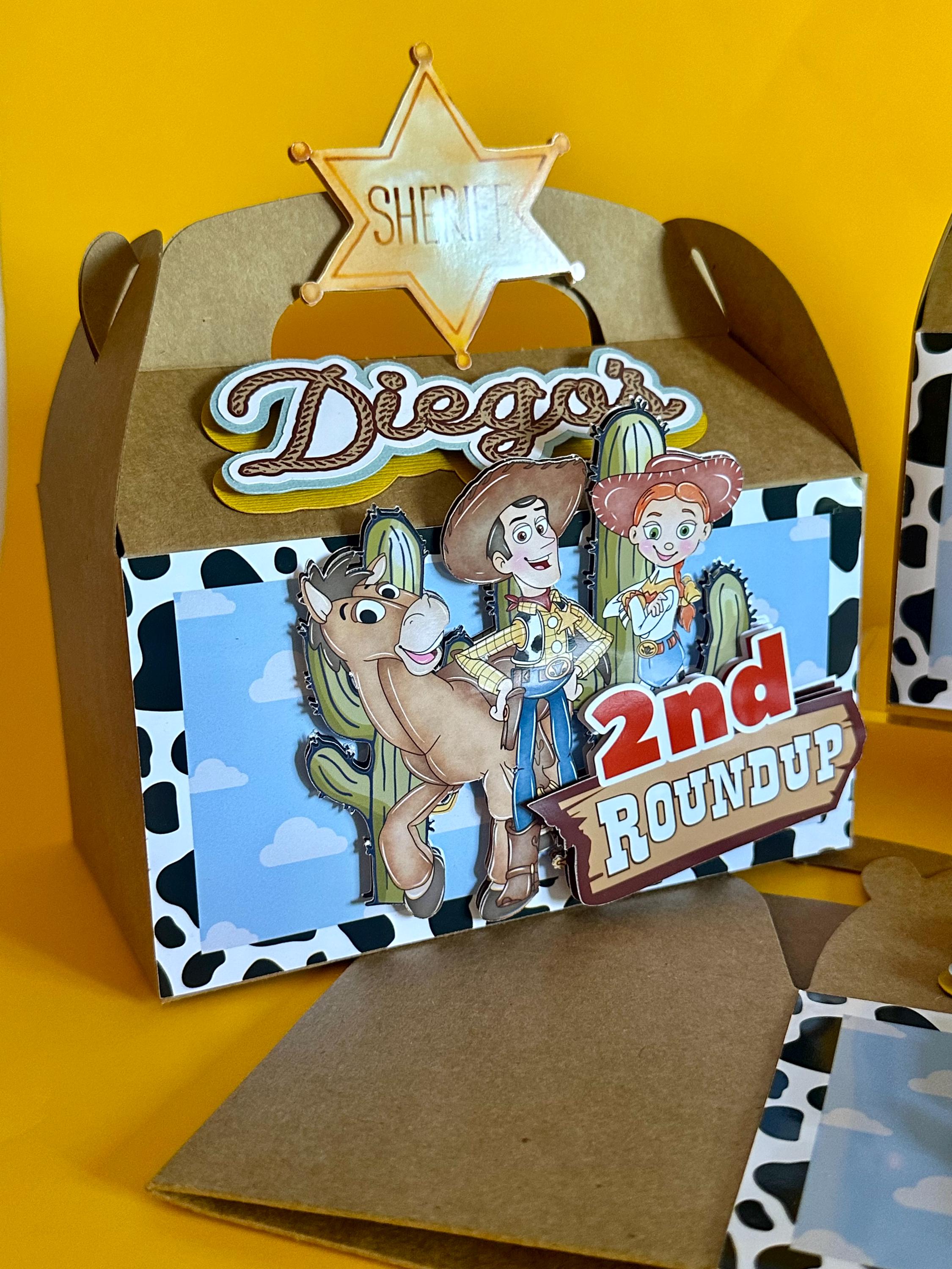 Pink Rodeo Theme Gable Box Woodys Roundup Favor Boxes Toy Story Jessie Bullseye Gable Boxes ...
